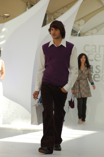 Man's purple vest with shirt